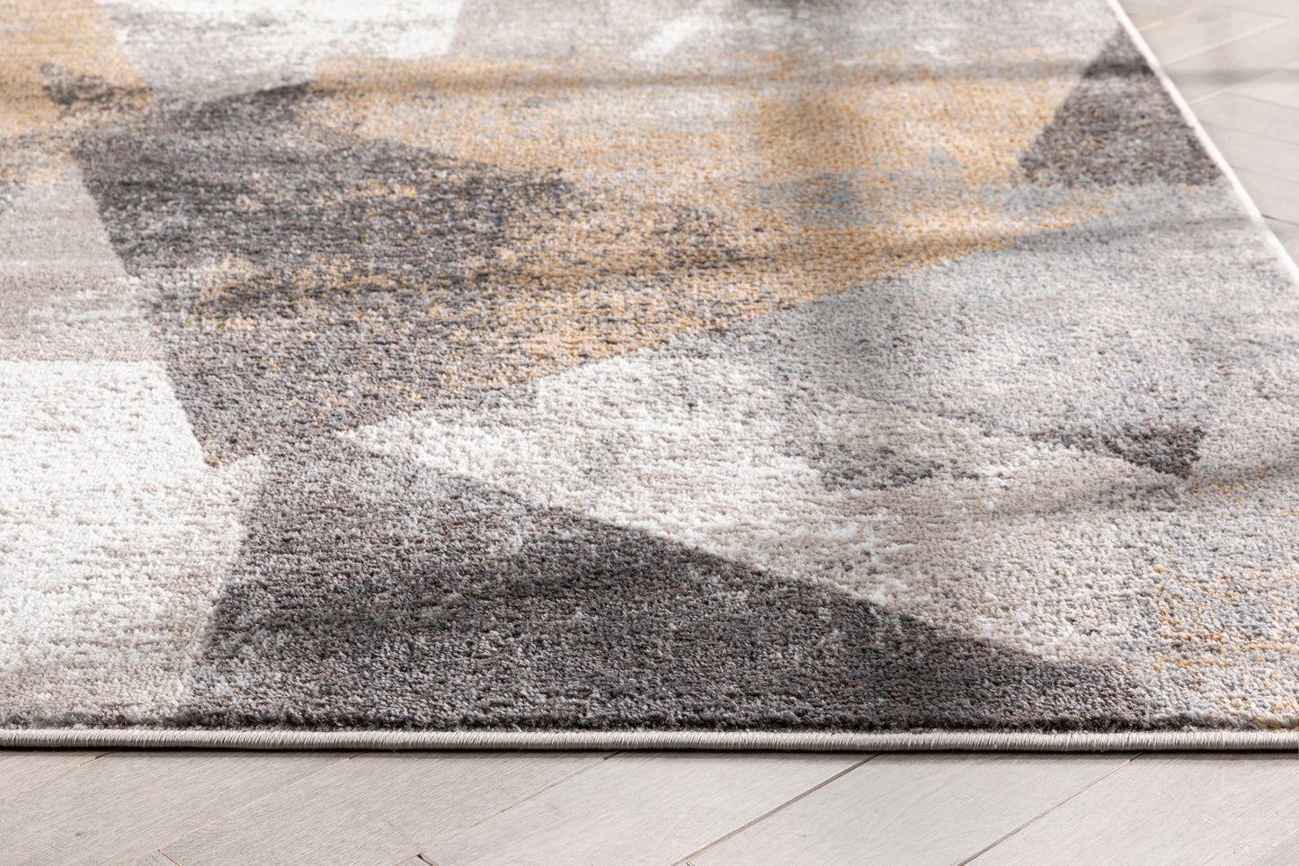 Kye Modern Abstract Geometric Grey Rust Rug VER-120