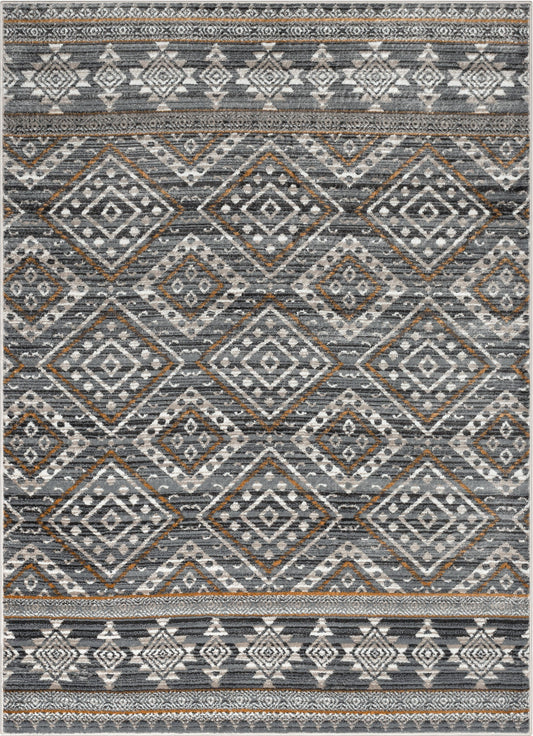 Sasha Moroccan Trellis Grey Rug VER-17