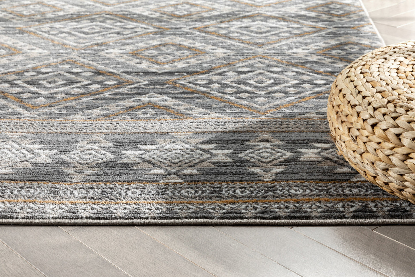 Sasha Moroccan Trellis Grey Rug VER-17