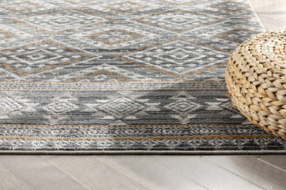 Sasha Moroccan Trellis Grey Rug VER-17