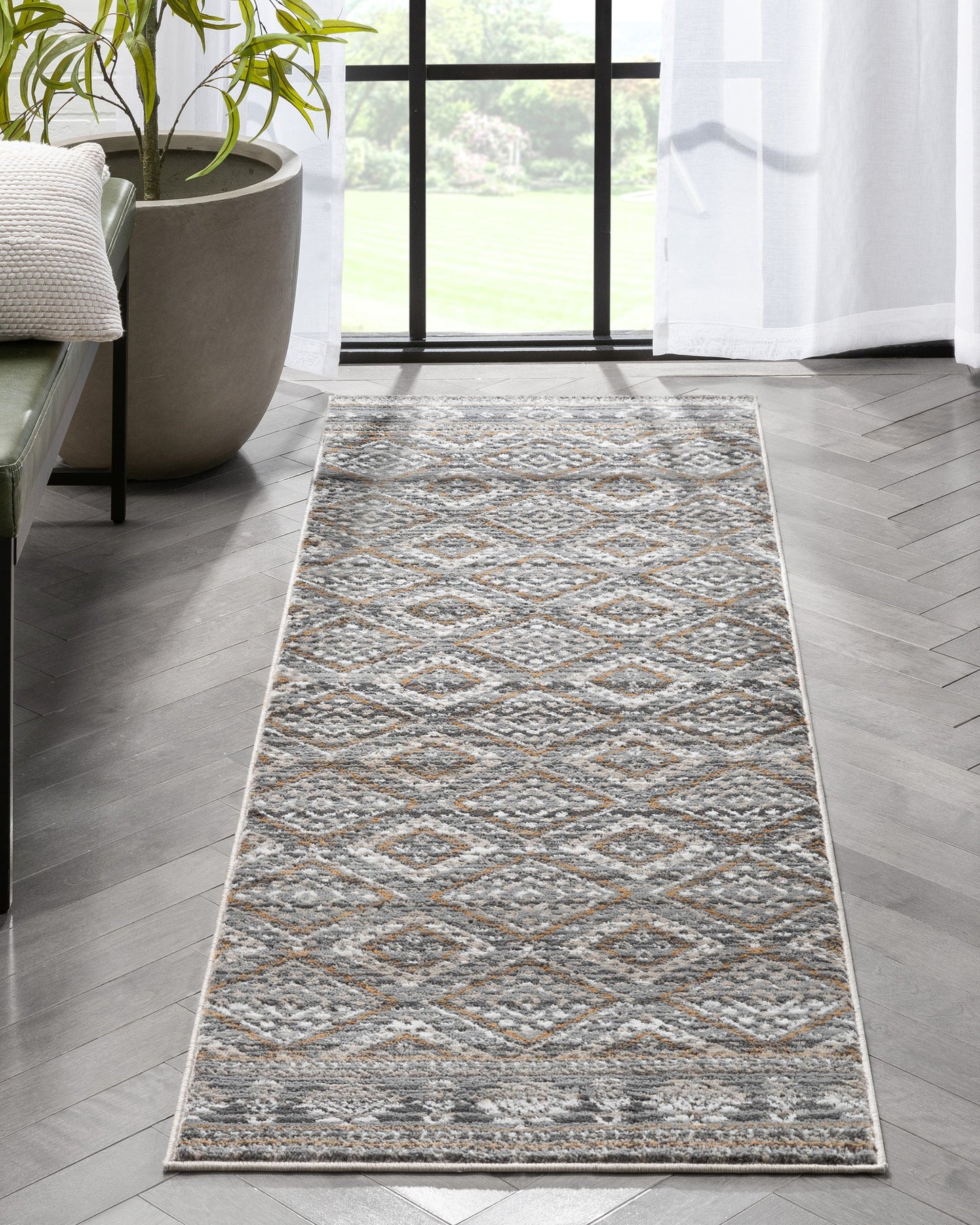 Sasha Moroccan Trellis Grey Rug VER-17