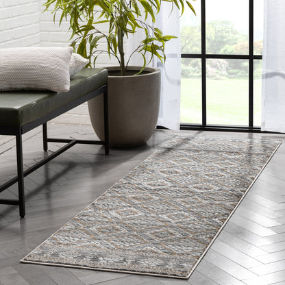 Sasha Moroccan Trellis Grey Rug VER-17
