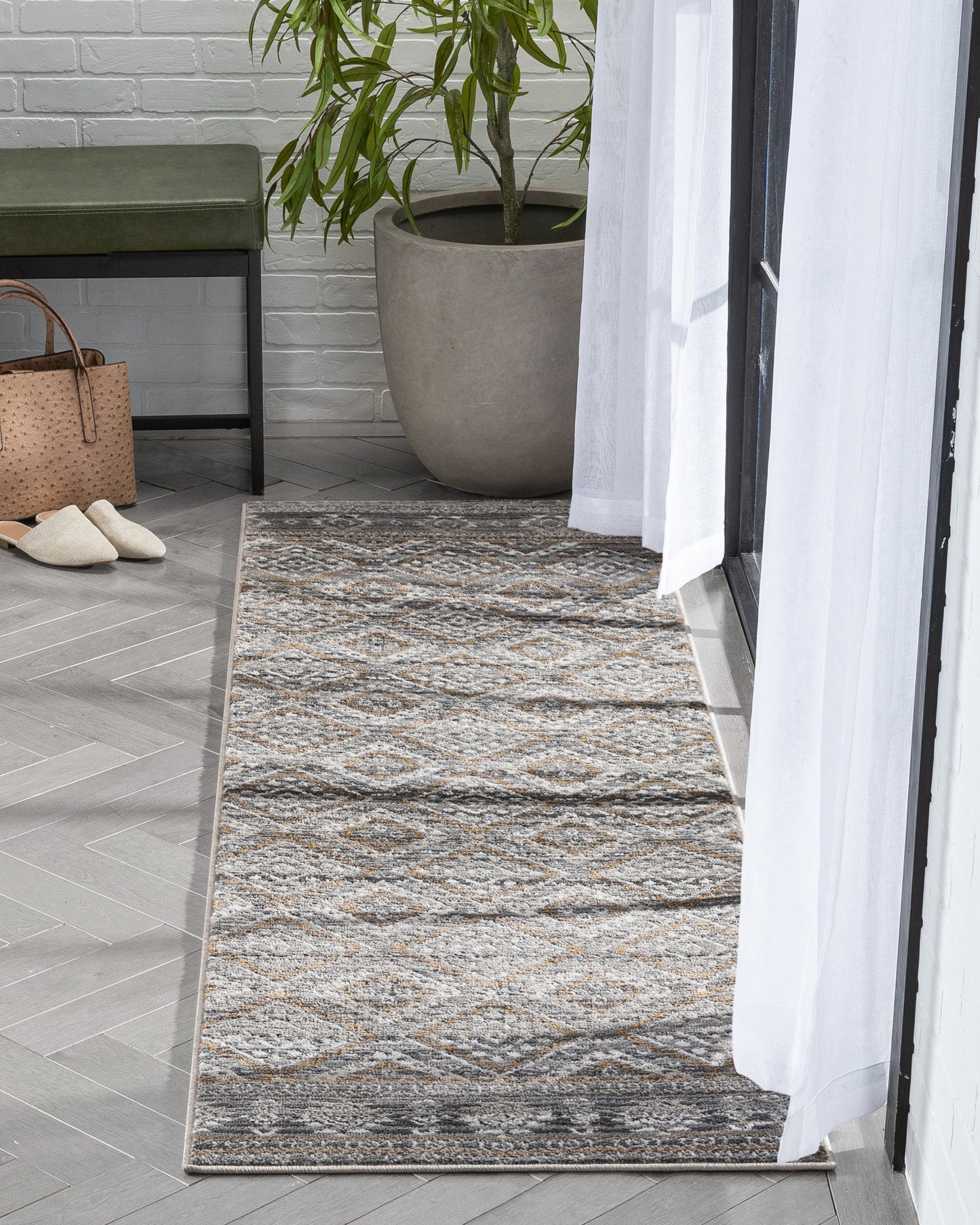 Sasha Moroccan Trellis Grey Rug VER-17