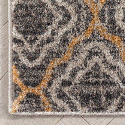 Rowan Moroccan Lattice Trellis Grey Rug VER-27