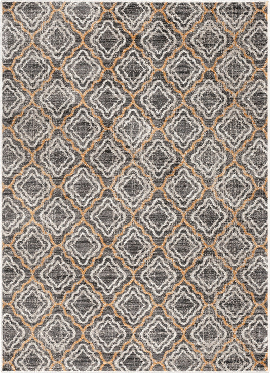 Rowan Moroccan Lattice Trellis Grey Rug VER-27