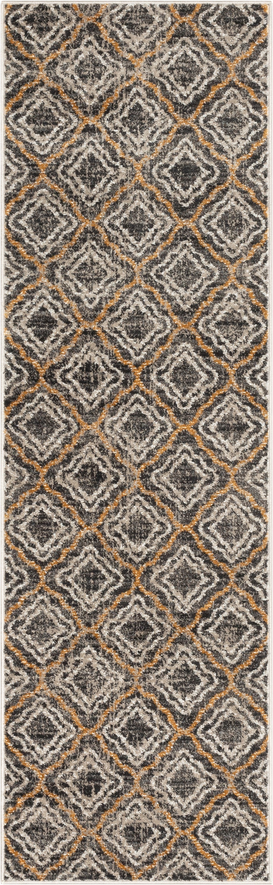 Rowan Moroccan Lattice Trellis Grey Rug VER-27