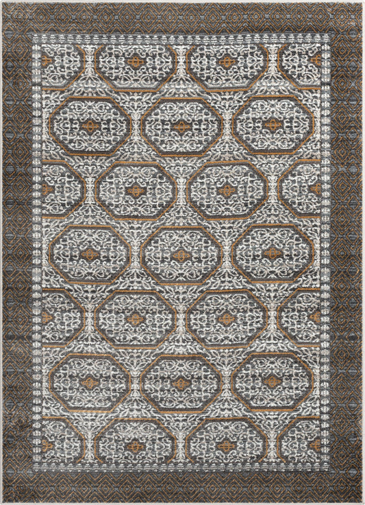 Rhea Moroccan Lattice Trellis Grey Rug VER-37