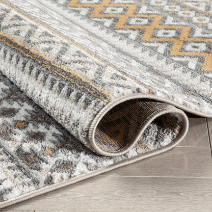 Sahil Moroccan Tribal Stripes Grey Rug VER-47