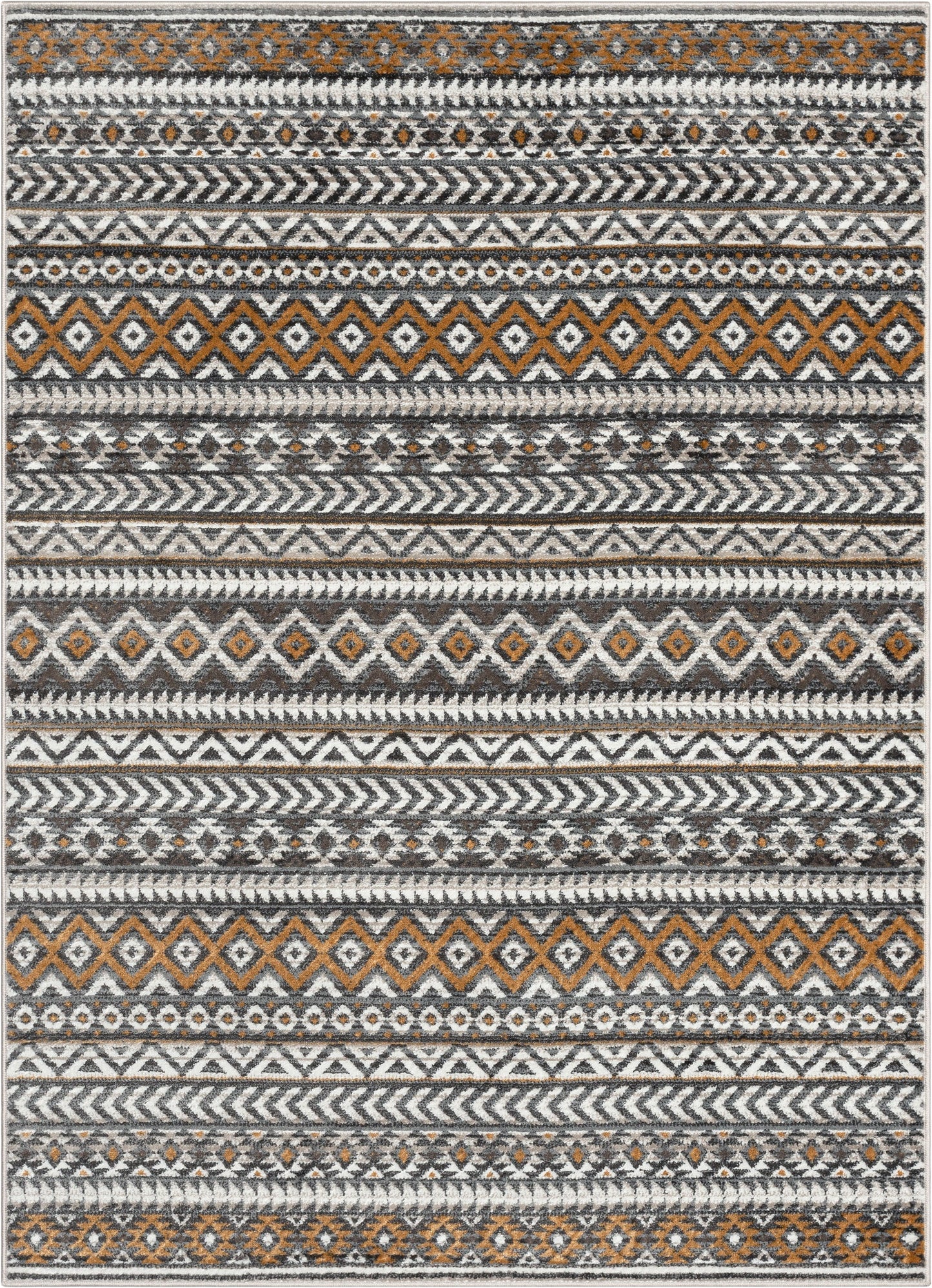 Sahil Moroccan Tribal Stripes Grey Rug VER-47