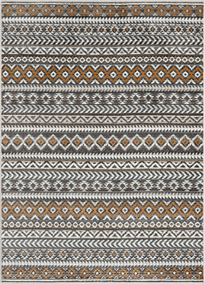 Sahil Moroccan Tribal Stripes Grey Rug VER-47