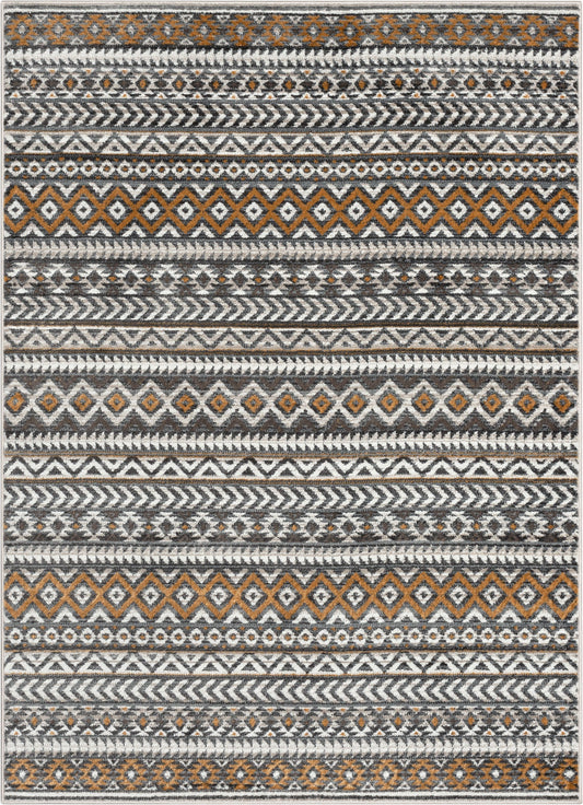 Sahil Moroccan Tribal Stripes Grey Rug VER-47