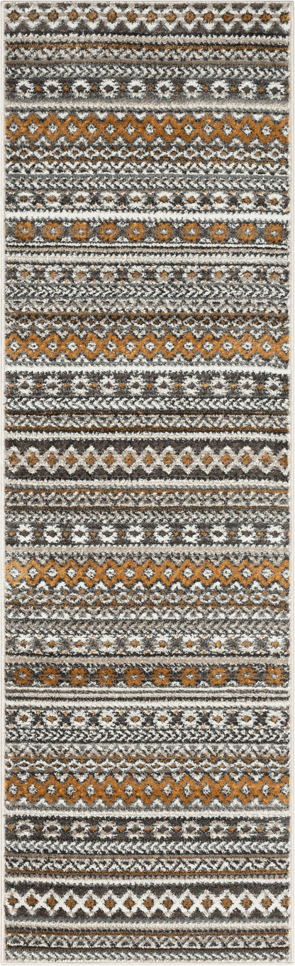Sahil Moroccan Tribal Stripes Grey Rug VER-47