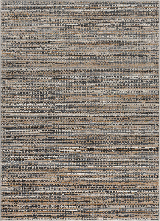 Zia Modern Abstract Striation Grey Beige Rug VER-52