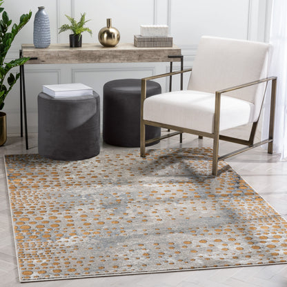 Elyse Modern Abstract Dots Grey Rug VER-67