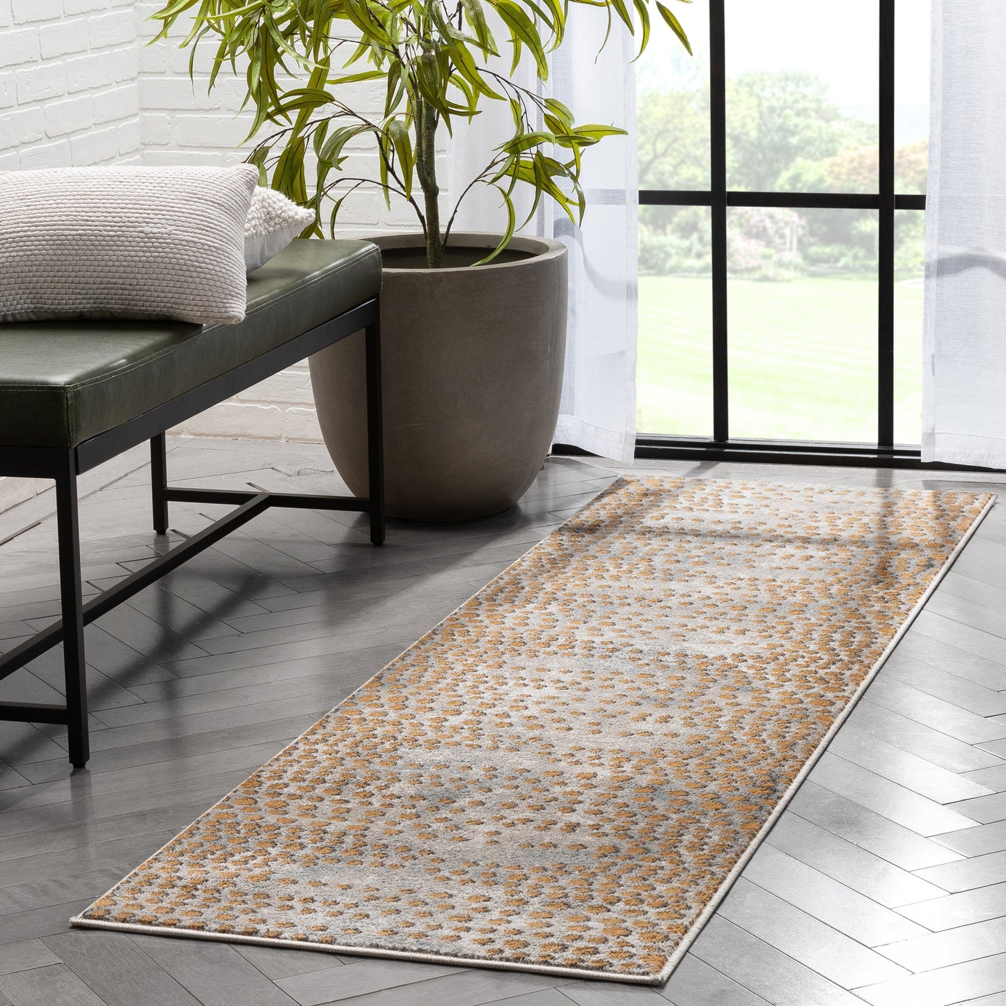 Elyse Modern Abstract Dots Grey Rug VER-67