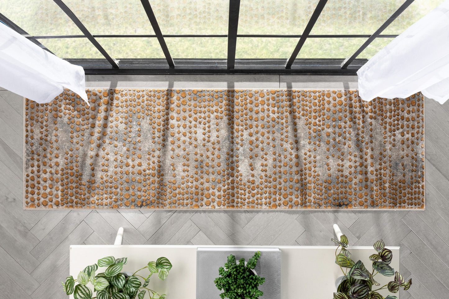 Elyse Modern Abstract Dots Grey Rug VER-67