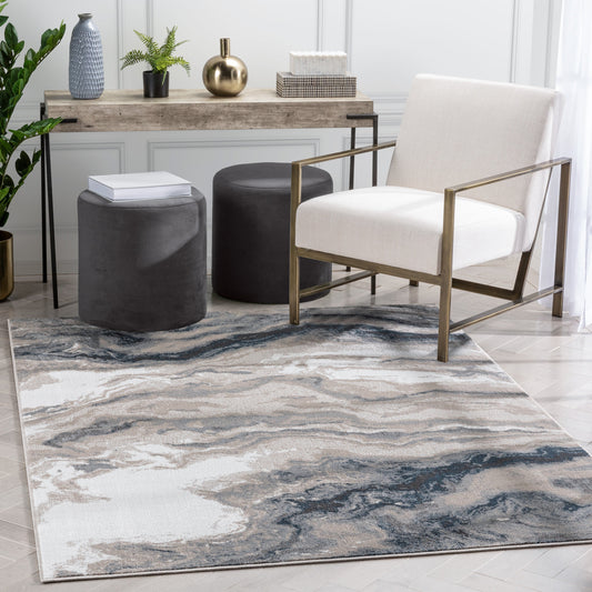 Yara Modern Abstract Grey Rug VER-87