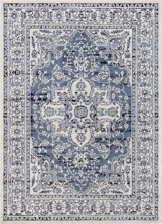 Benjamin Dark Blue Vintage Medallion Rug VR-04