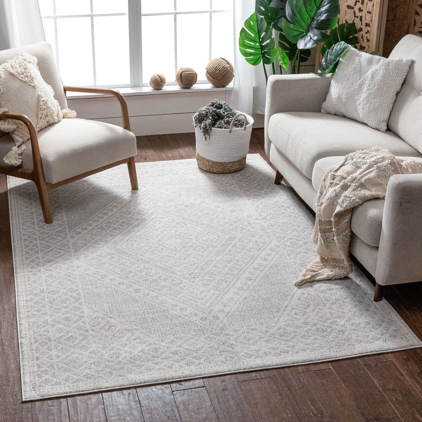 Lila Cream/Grey Modern Southwestern Rug VR-22