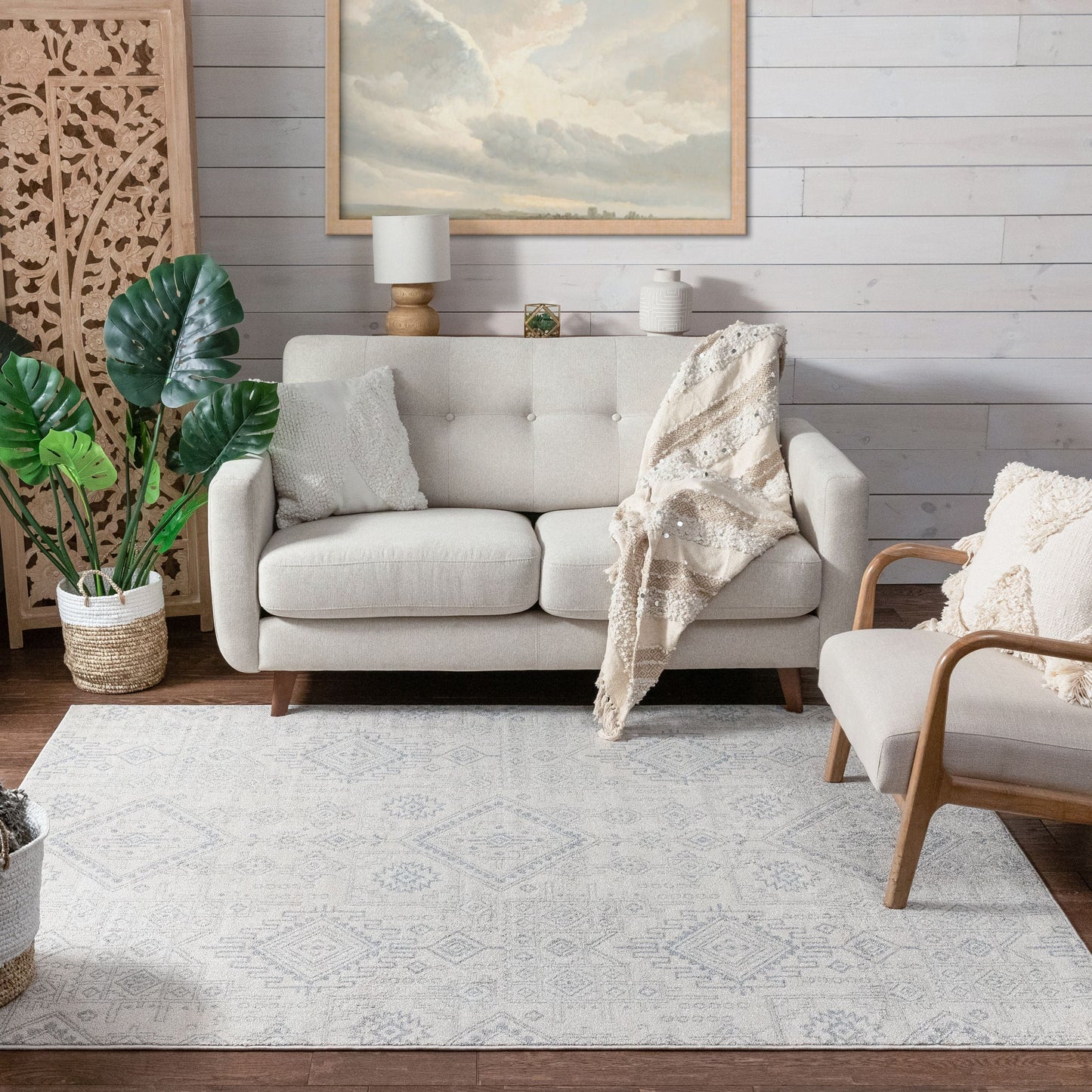 Molly Cream Modern Ikat Tribal Rug VR-62