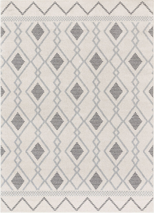 Matilda Cream/Grey Modern Tribal Diamond Rug VR-82