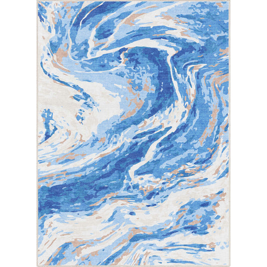 Abstract Dunes Blue Rug W-AB-15A