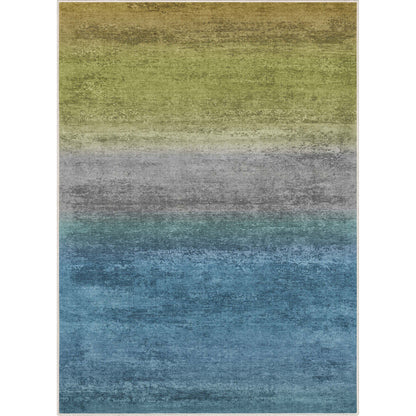 Abstract Sunset Blue Green Rug W-AB-33D