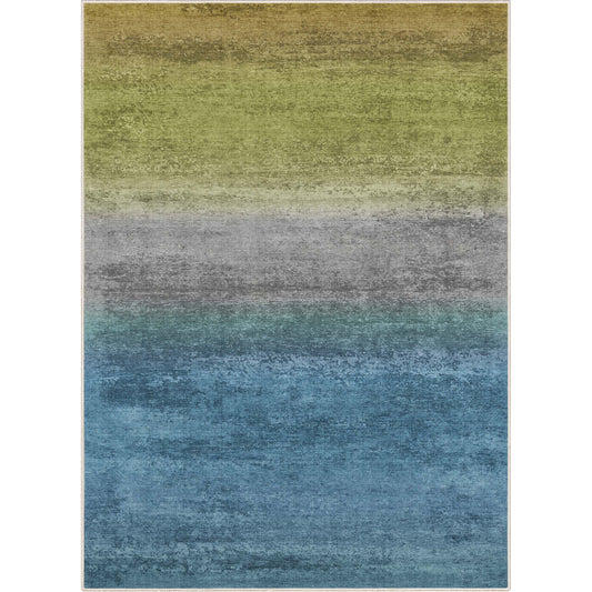 Abstract Sunset Blue Green Rug W-AB-33D