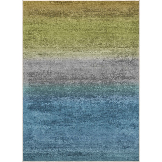 Abstract Sunset Blue Green Rug W-AB-33D