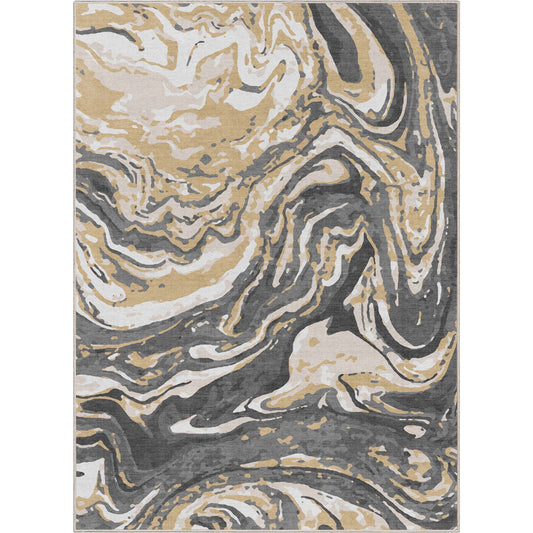Abstract Harmony Gold Brown Rug W-AB-41A