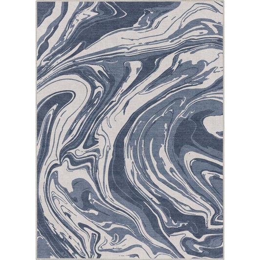 Abstract Harmony Blue Rug W-AB-41B