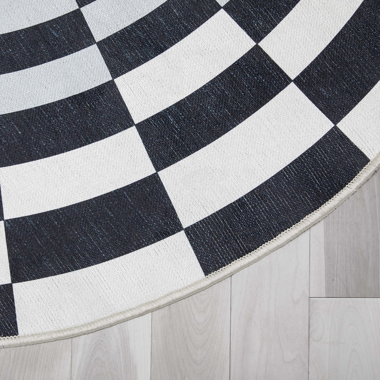 Bottomless Hole 3D Portal Black Ivory Flat-Weave Area Rug W-AP-04A