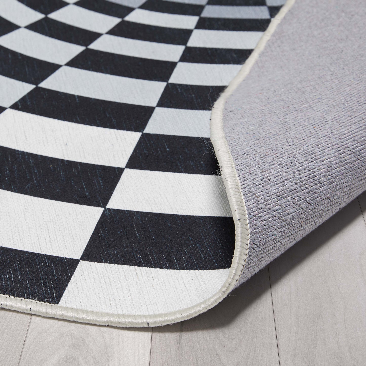 Bottomless Hole 3D Portal Black Ivory Flat-Weave Area Rug W-AP-04A