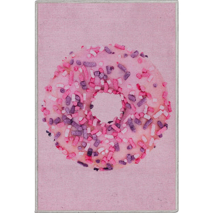 Apollo Pink Sprinkles Donut Pink Rug W-AP-08A