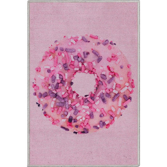 Apollo Pink Sprinkles Donut Pink Rug W-AP-08A