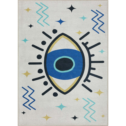 Apollo Evil Eye Blue Beige Rug W-AP-42A