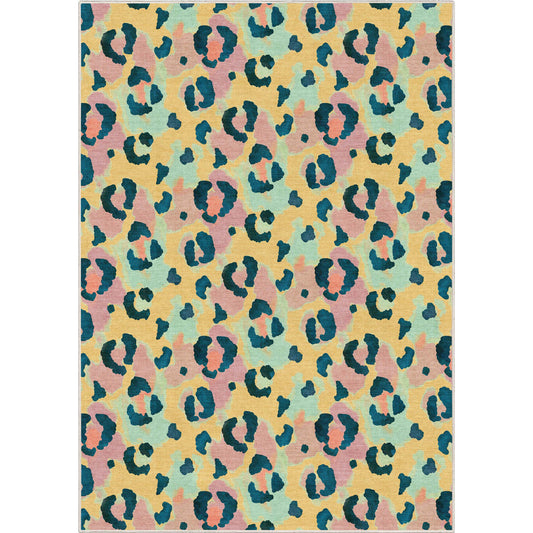 Animal Prints Leopard Yellow Coral Rug W-APT-01B