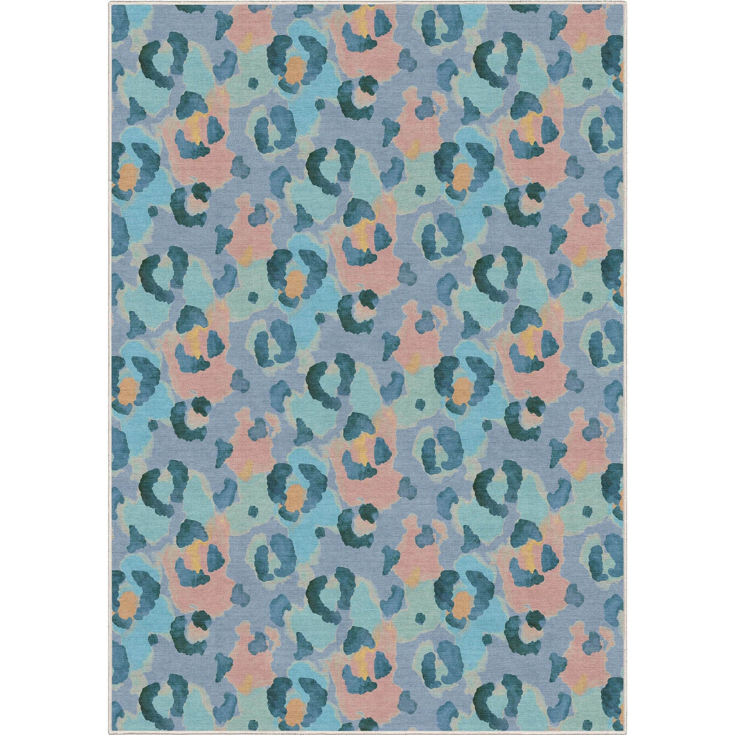 Animal Prints Leopard Blue Coral Rug W-APT-01D