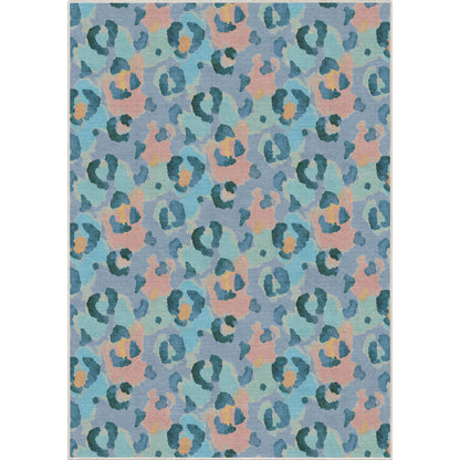 Animal Prints Leopard Blue Coral Rug W-APT-01D