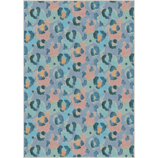 Animal Prints Leopard Blue Coral Rug W-APT-01D