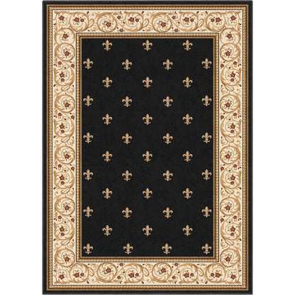 Apollo Fleur De Lis Black Rug W-FDL-01A