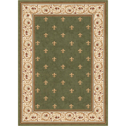Apollo Fleur De Lis Green Rug W-FDL-01E