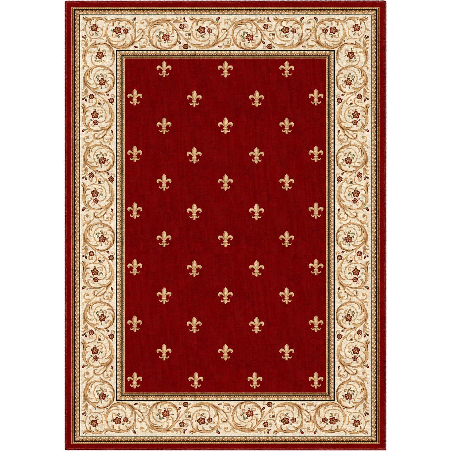 Apollo Fleur De Lis Red Rug W-FDL-01F