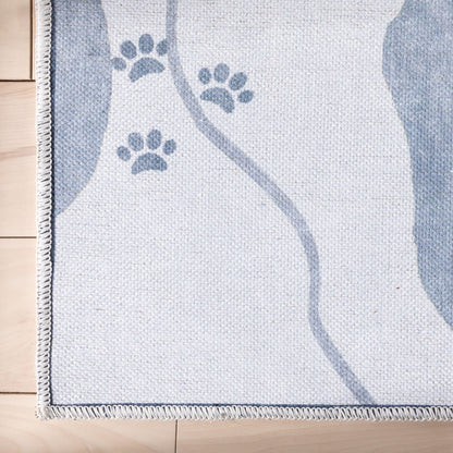 Safari Modern Grey Flat-Weave Washable Kids Rug W-KD-03A