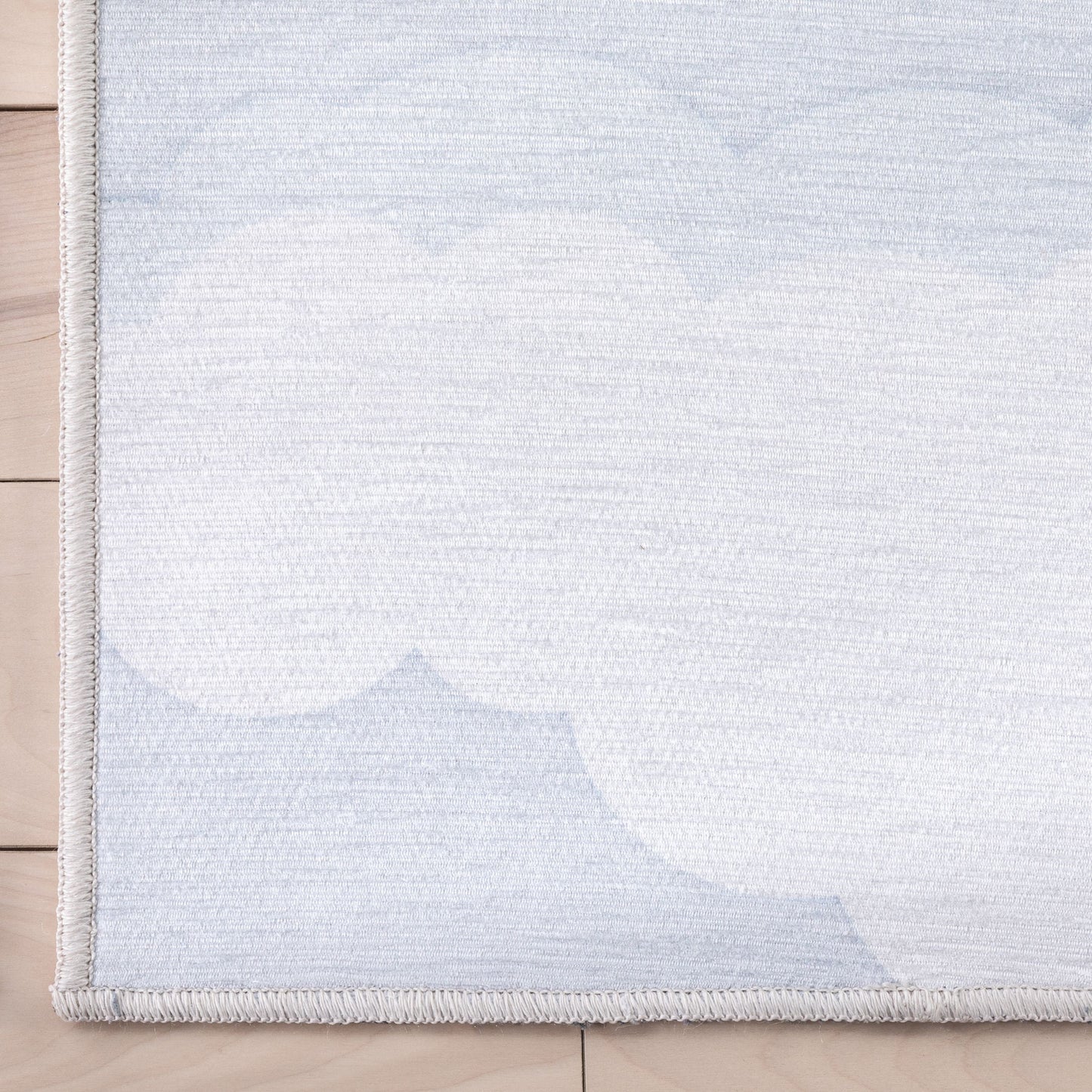 Cloud 9 Modern Grey Blue Flat-Weave Washable Kids Rug W-KD-07B