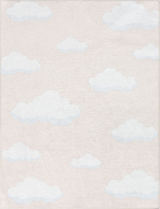 Cloud 9 Modern Peach Flat-Weave Washable Kids Rug W-KD-07D