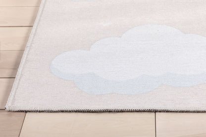 Cloud 9 Modern Peach Flat-Weave Washable Kids Rug W-KD-07D
