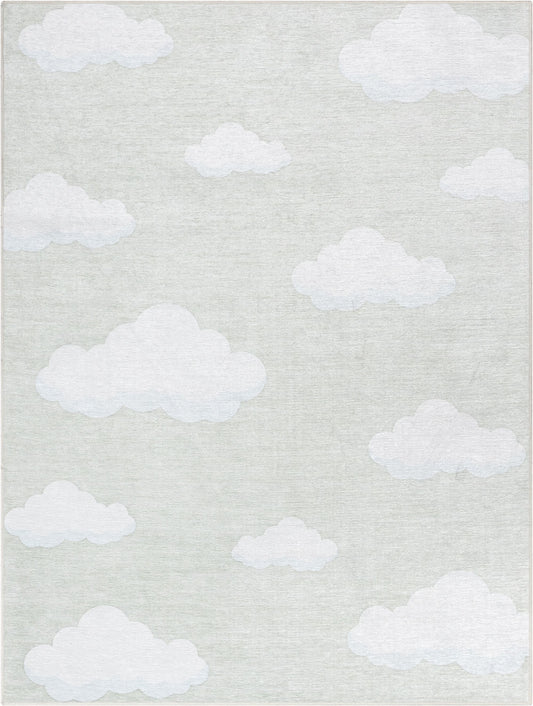 Cloud 9 Modern Linen Flat-Weave Washable Kids Rug W-KD-07I