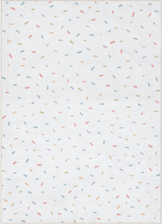 Sprinkles Modern Multi Color Flat-Weave Washable Area Rug W-KD-09A