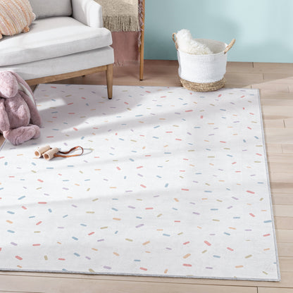 Sprinkles Modern Multi Color Flat-Weave Washable Area Rug W-KD-09A